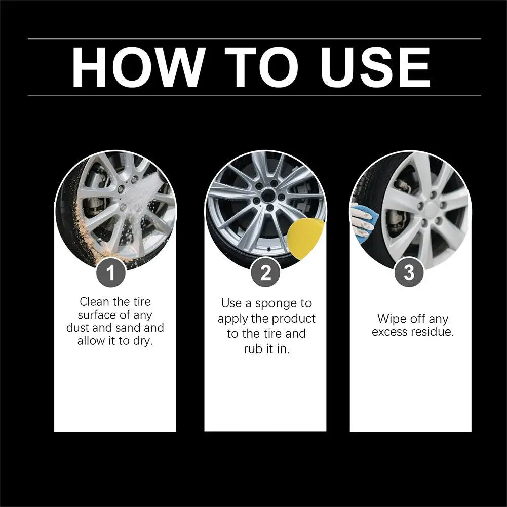 50g Tire Polishing Wax – Deep Black Gloss & UV Protection