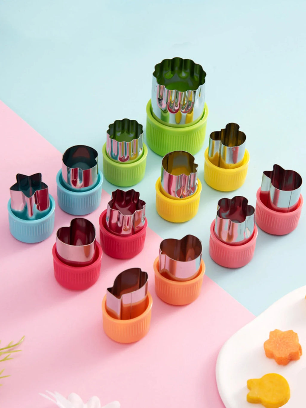 12-Piece Mini Food Cutter Shapes Set – Fruit, Veggie & Biscuit