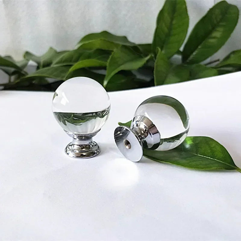 Clear Crystal Round Cabinet Knobs – Glass Drawer & Door Pulls