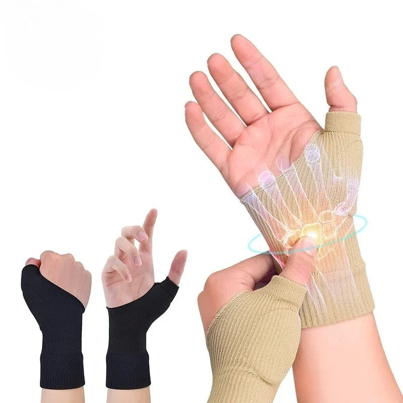 Breathable Wrist & Thumb Compression Gloves with Gel Pads