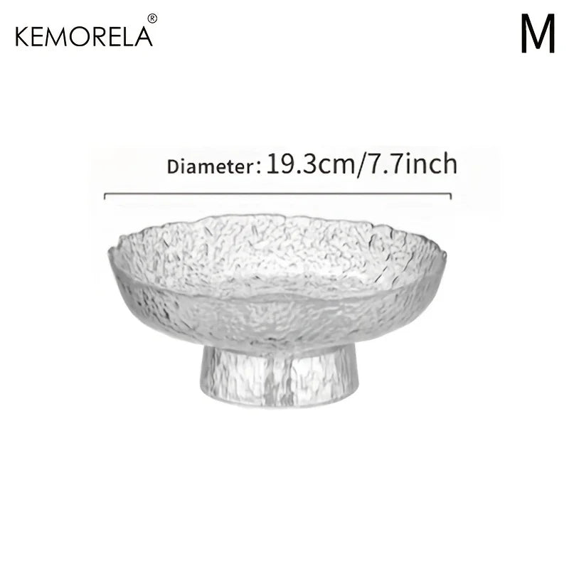 KEMORELA Glass Fruit Bowl & Snack Tray for Home & Kitchen