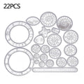 22-Piece Spiral Drawing Ruler Set – Flower Curve Stencil Kit