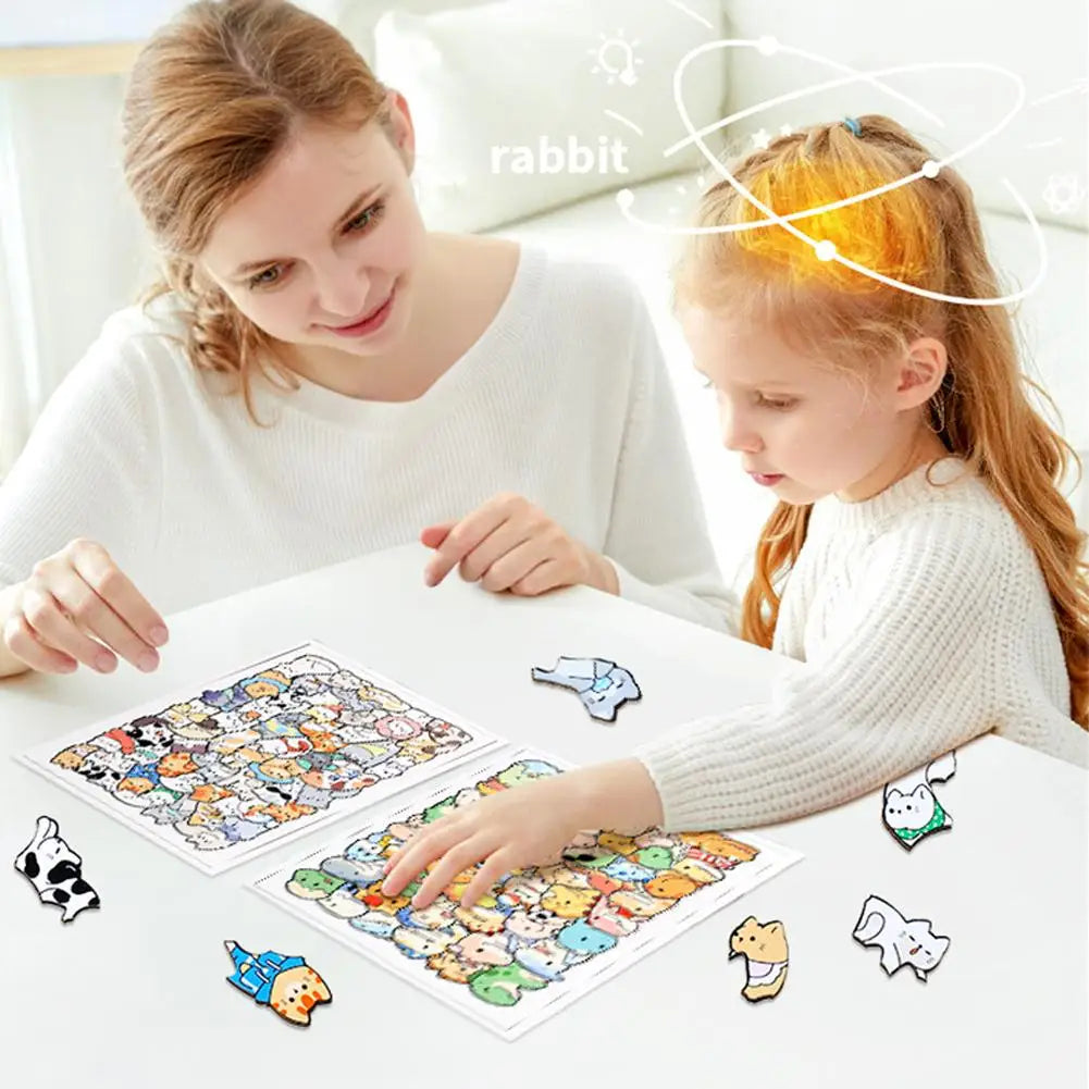 50-Piece Animal Wooden Jigsaw Puzzle – Cats, Dogs & More