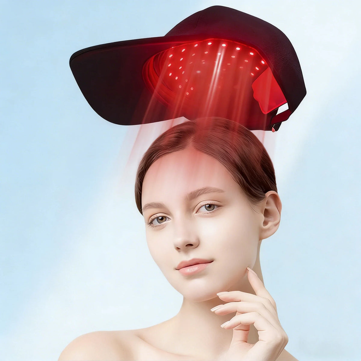 LED Scalp Massage Cap – 4 Modes, Red & Blue Light, USB