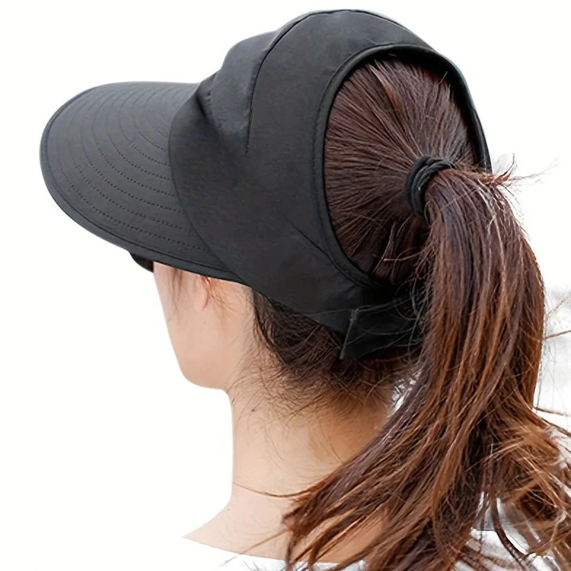 Women's Wide Brim Visor Hat – Foldable Lightweight Beach Cap