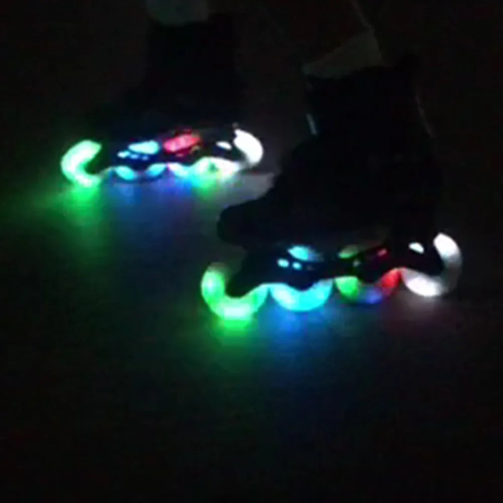 4PCS LED Flash Inline Skate Wheels 90A | 68–80mm Multi-Color