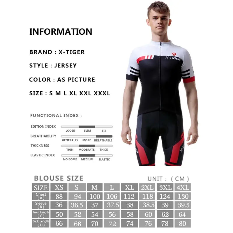 X-TIGER Men's Pro Short Sleeve Cycling Jersey | Summer MTB
