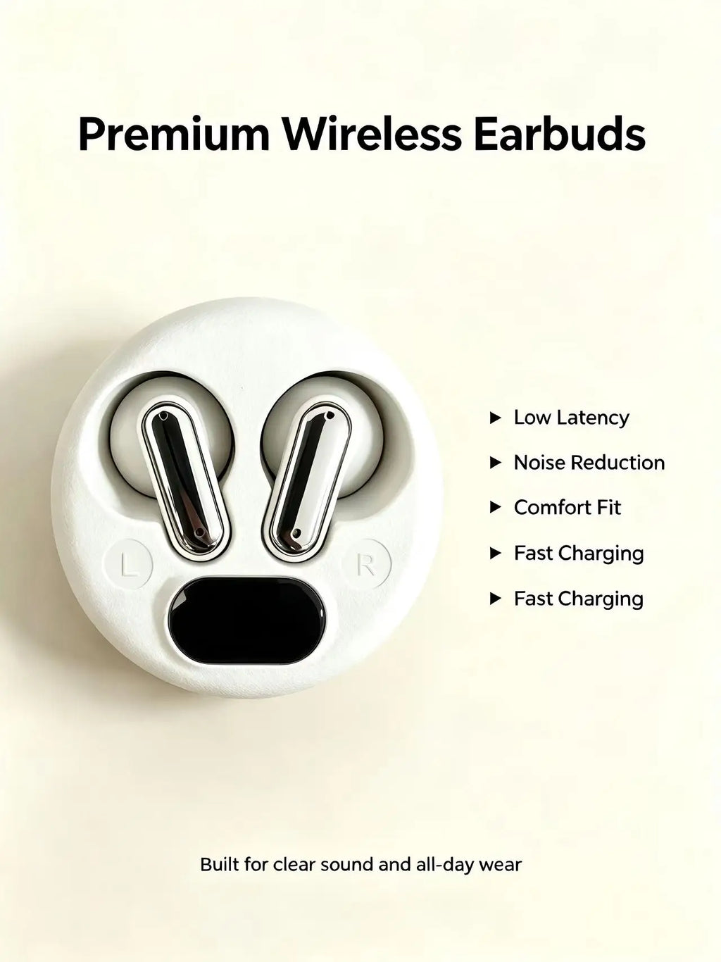 X19 Pink Bluetooth Earbuds – HiFi Stereo & LED Charging Case