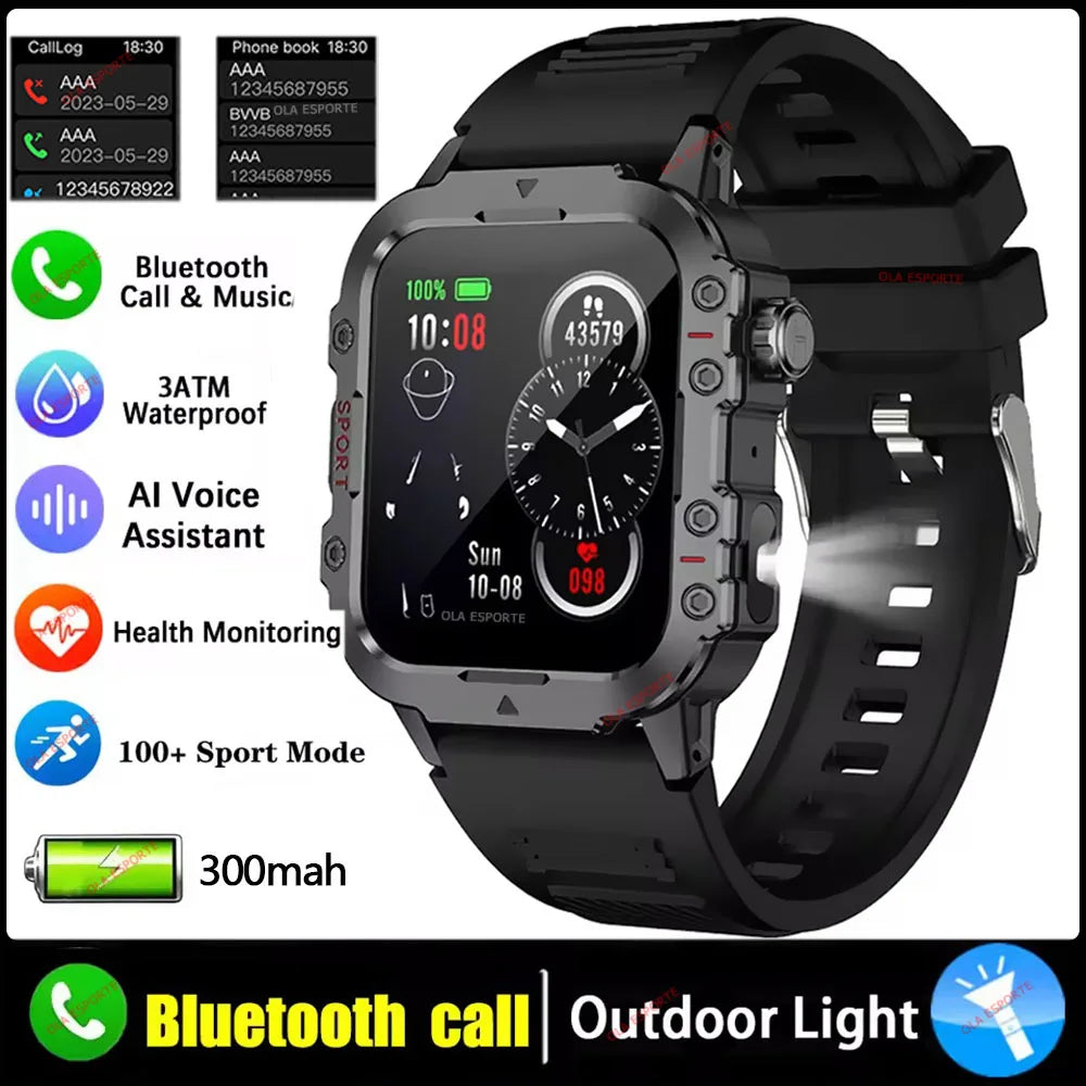 Military Smart Watch Men – GPS, BT Calls & Health Tracker