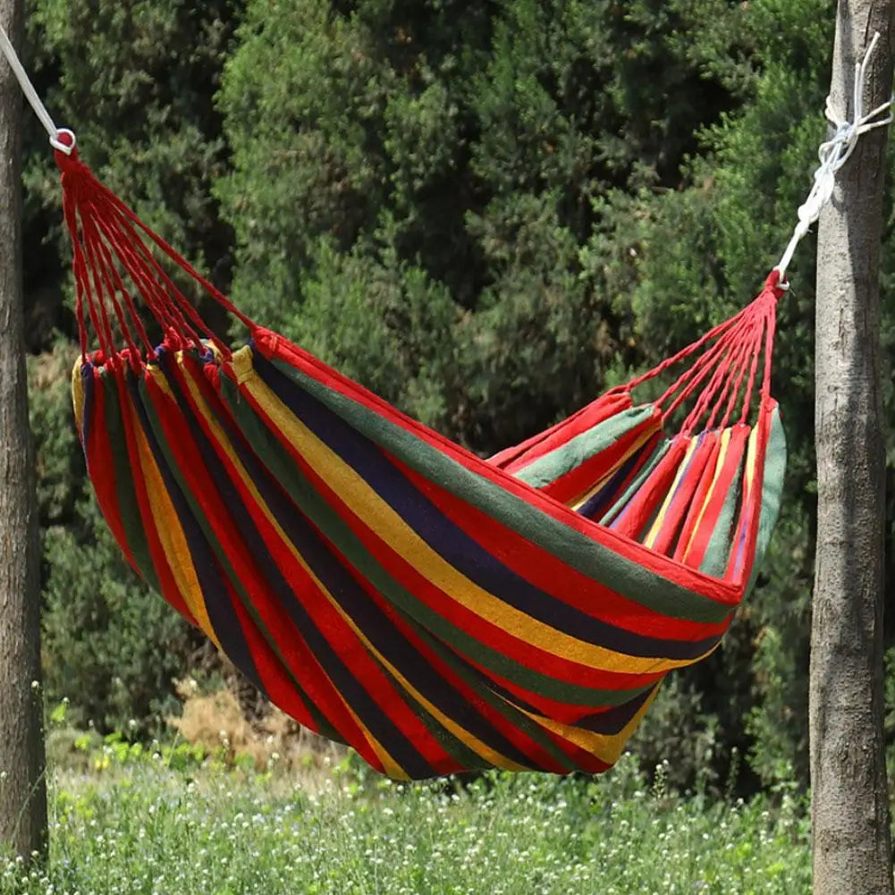 Outdoor Hammock Portable Camping Durable Canvas Hanging Bed Soft