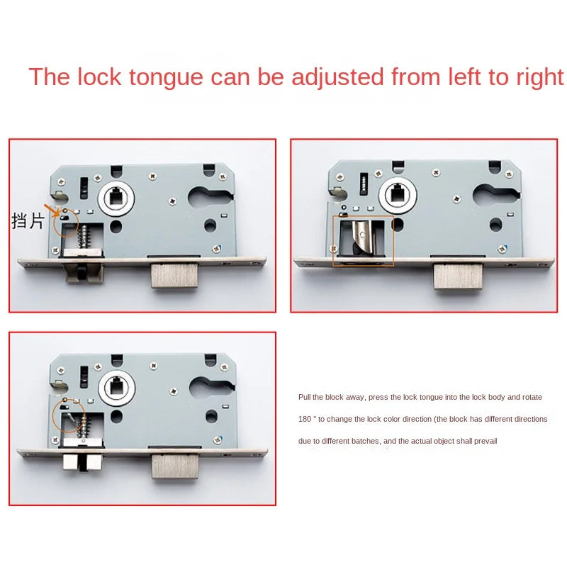 Bedroom Door Lock Body 58mm Core Size 50 Aluminum Latch