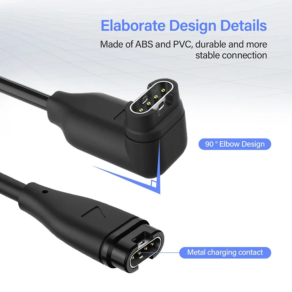 USB Charging Cable for Garmin Fenix 7 6 Forerunner Instinct Vivoactive