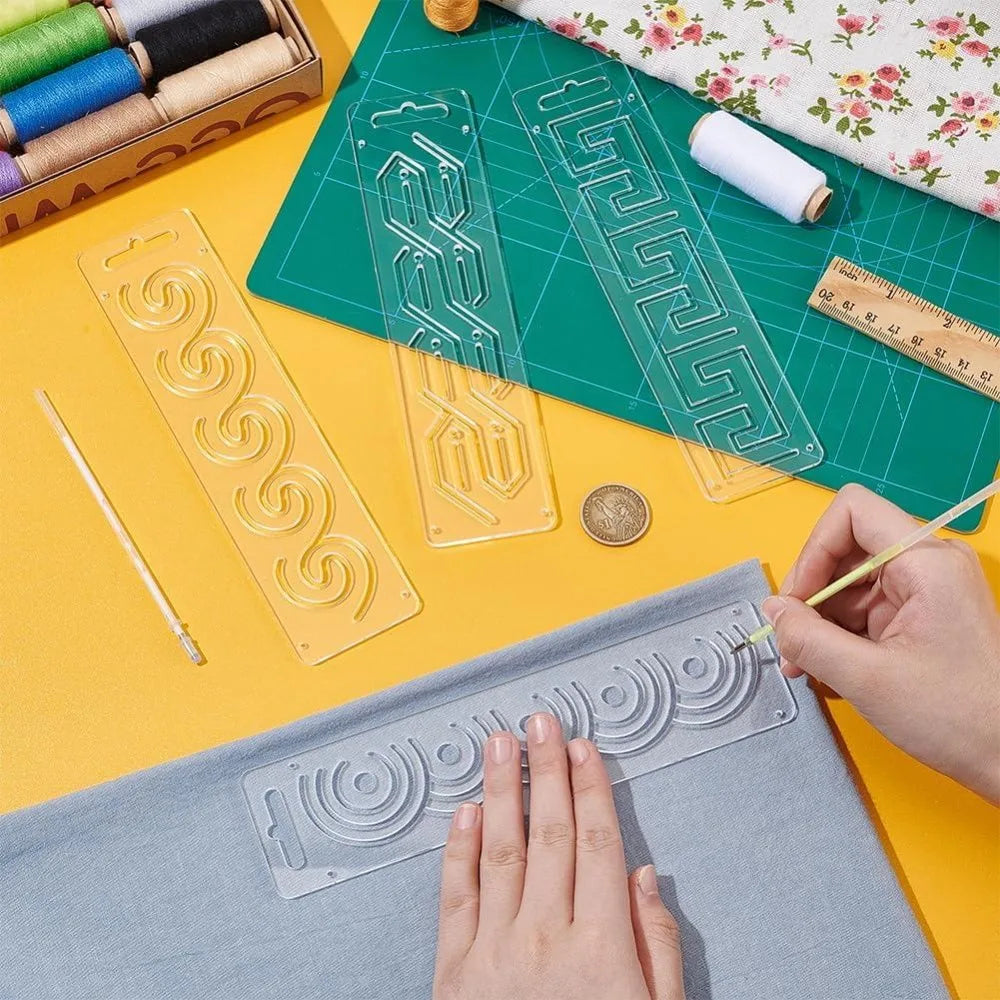 4-Pc Acrylic Sashiko Stencil Set – Hand Quilting Templates