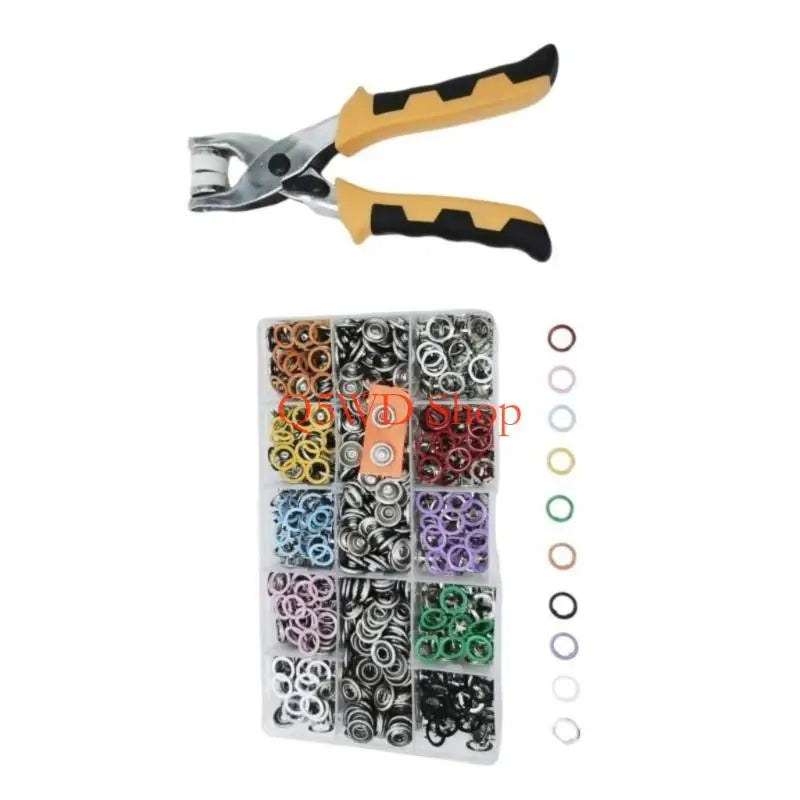 200-Set Metal Snap Fasteners & Installation Plier – DIY Kit