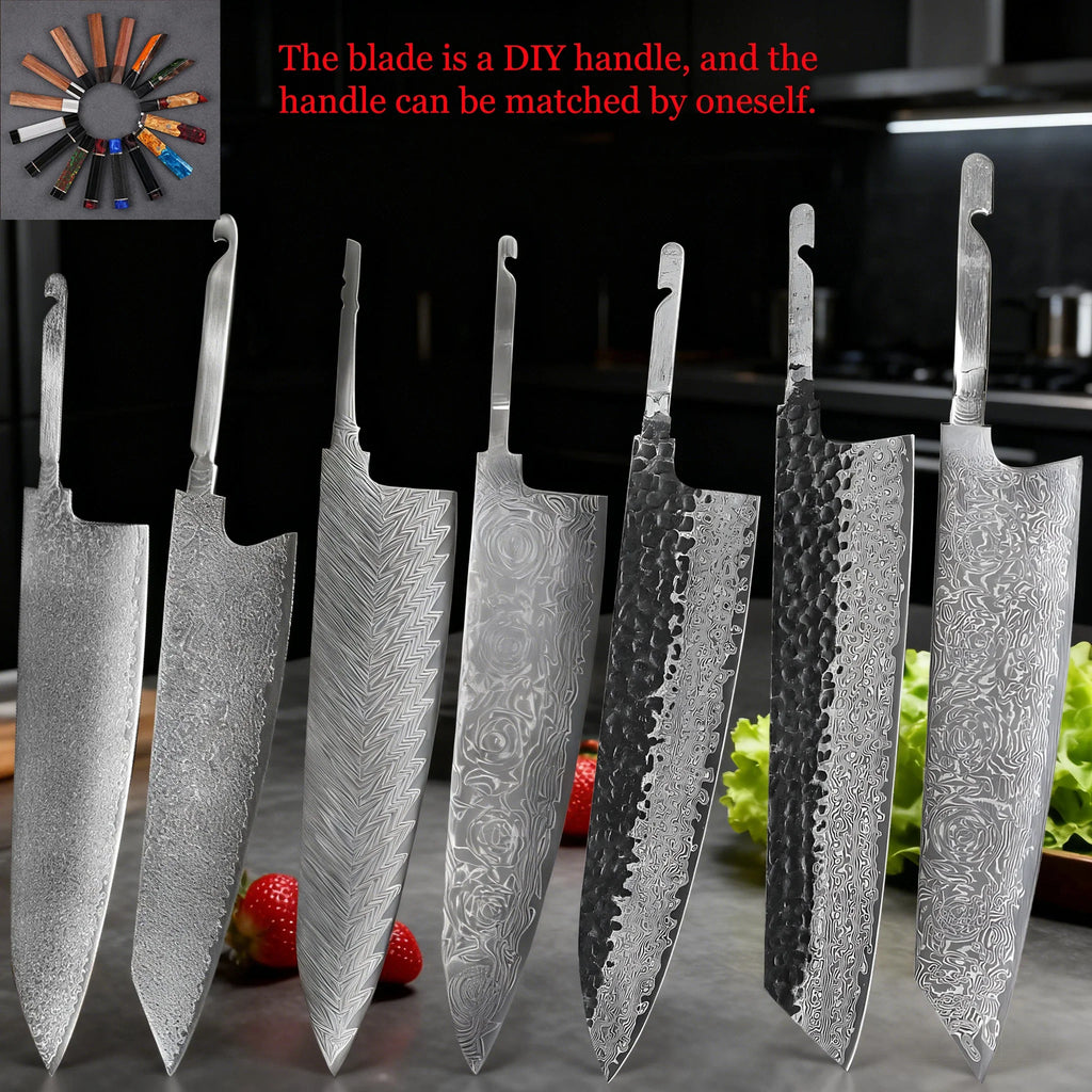 Damascus Steel Blank Blade – DIY Cleaver Knife Making Tool