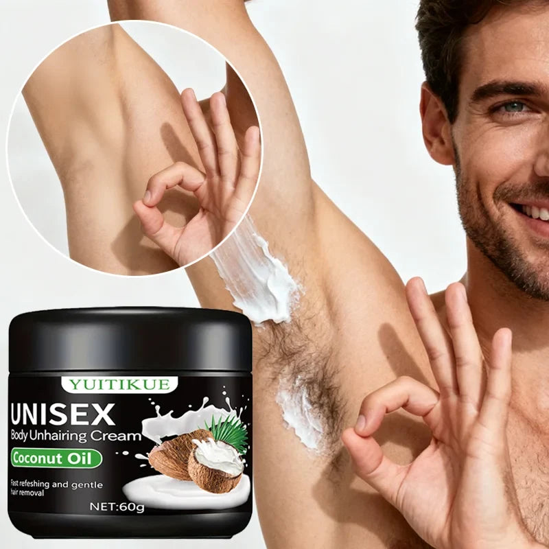 YUITIKUE Body Hair Removal Cream 60g – Coconut Oil & Aloe