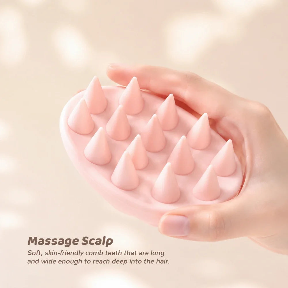 Silicone Scalp Massage Brush – Hair Wash & Body Scrubber