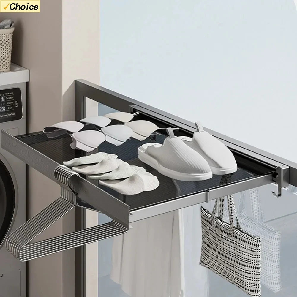Retractable Wall-Mounted Clothes Drying Rack | Aluminum Alloy