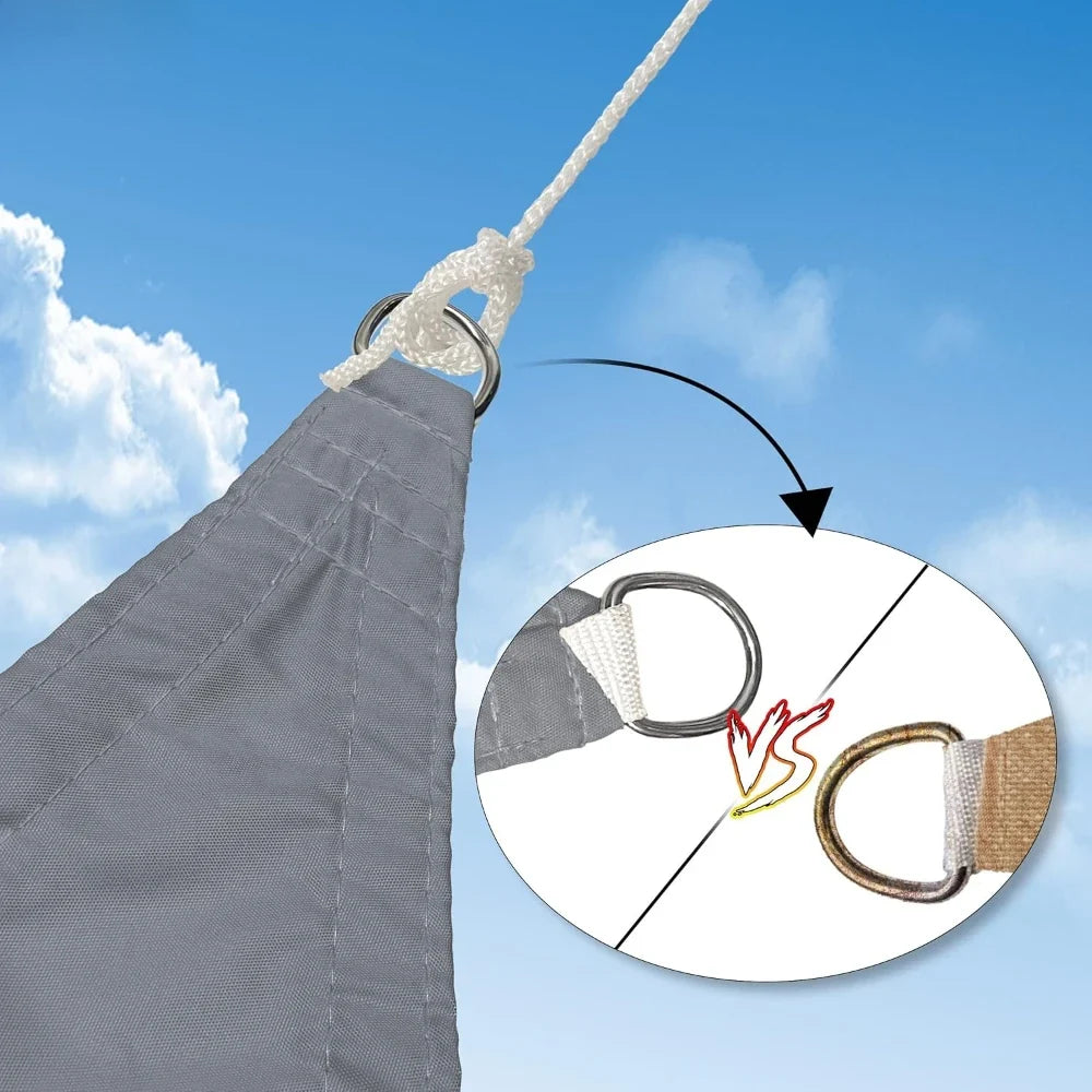 Triangle Sun Shade Sail 98% UV Block Waterproof Canopy for Patio