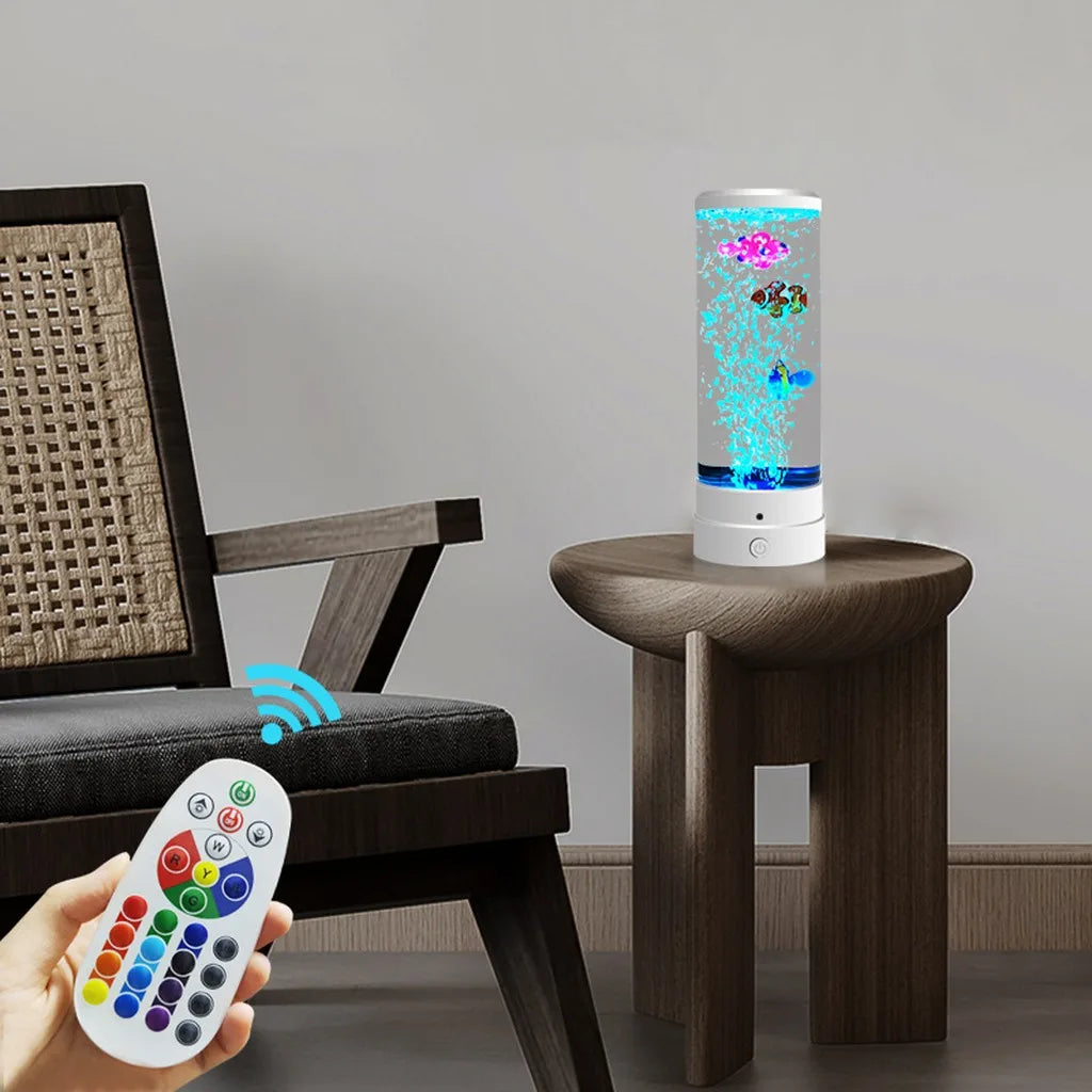 LED Fish Lamp Ambient Night Light Remote Control Changing Decorative