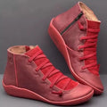Women's Vintage Lace-Up Ankle Boots | Non-Slip Platform
