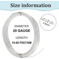 20 Gauge Silver Brass Twist Wire – 20ft Jewelry Beading Craft
