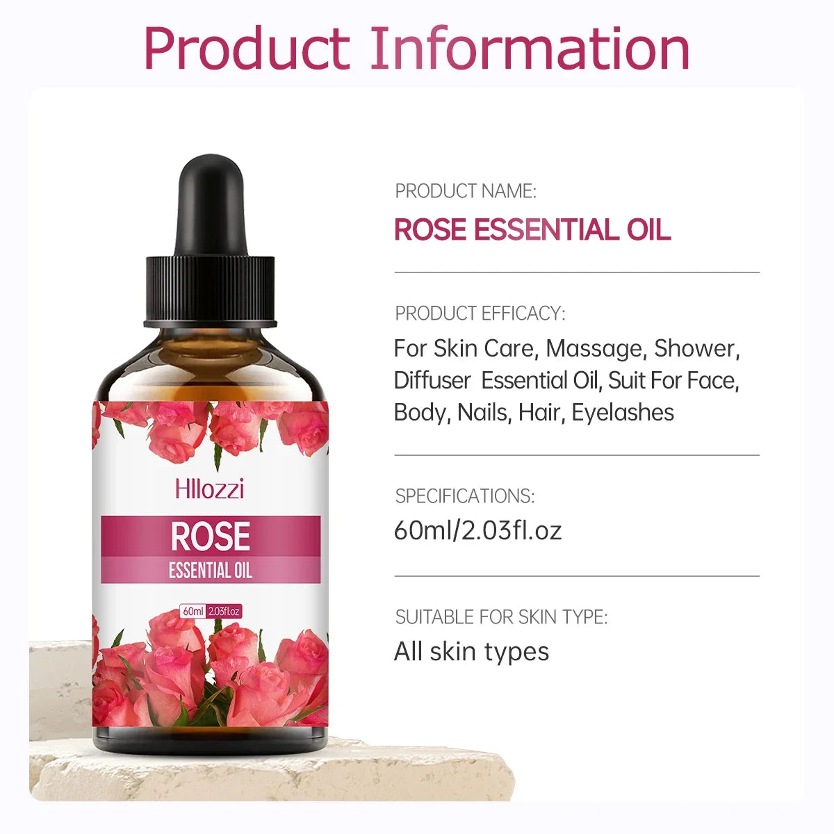 Rose Essential Oil – Aromatherapy, Massage & Moisturizer | 30–100ml