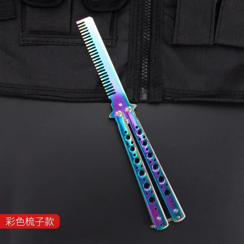 Folding Butterfly Comb – Stainless Steel Beard & Hair Styling