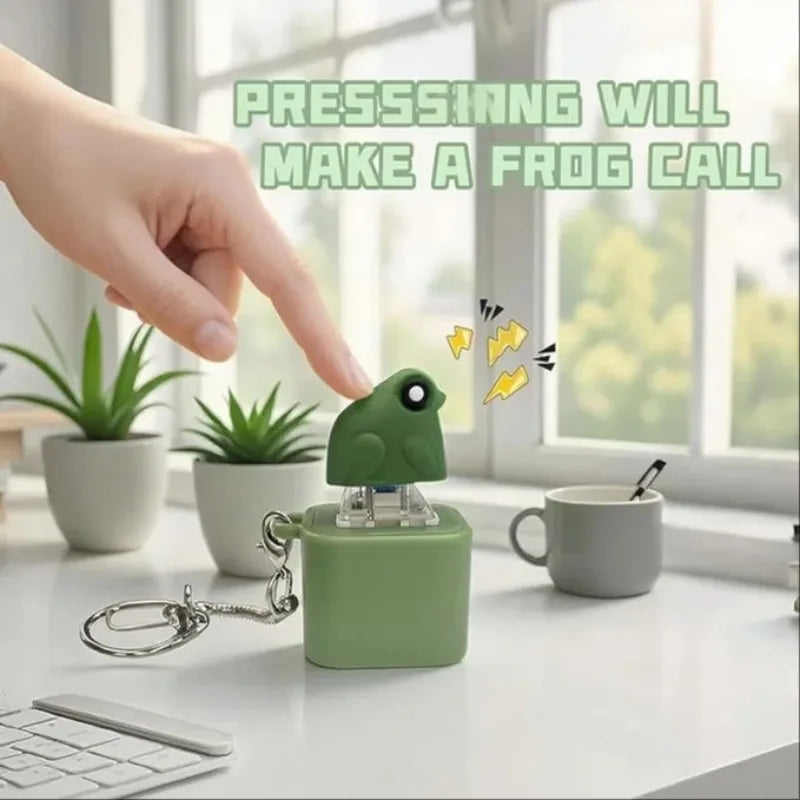 Frog Sound Button Keychain Glowing Student Fun Parody Venting