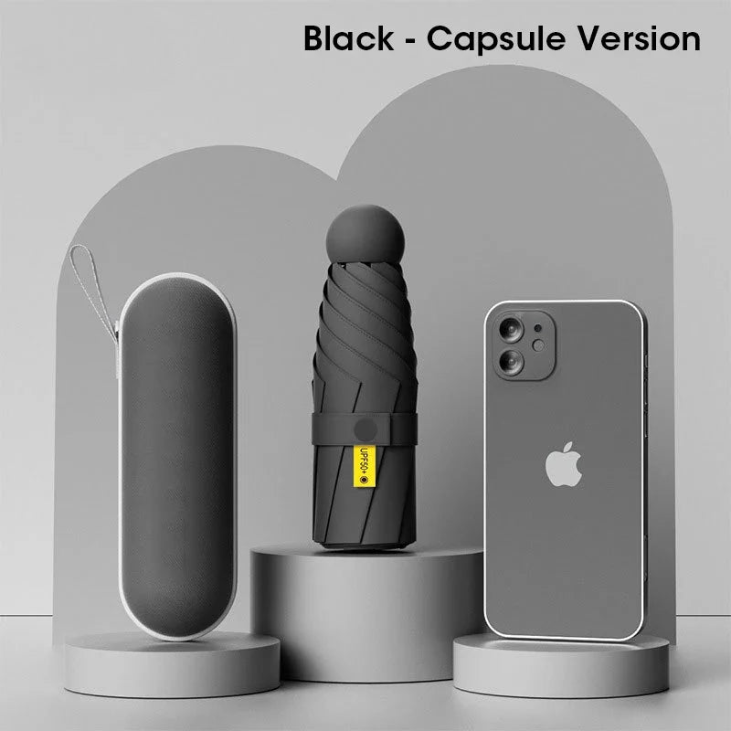 Mini Capsule Travel Umbrella – Windproof & UV Protection