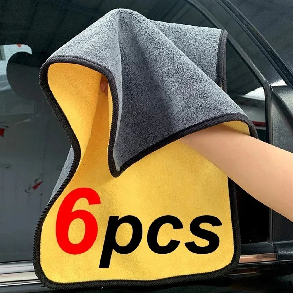 1 2 Microfiber Cleaning Towel Thicken Soft Drying Cloth Car Body