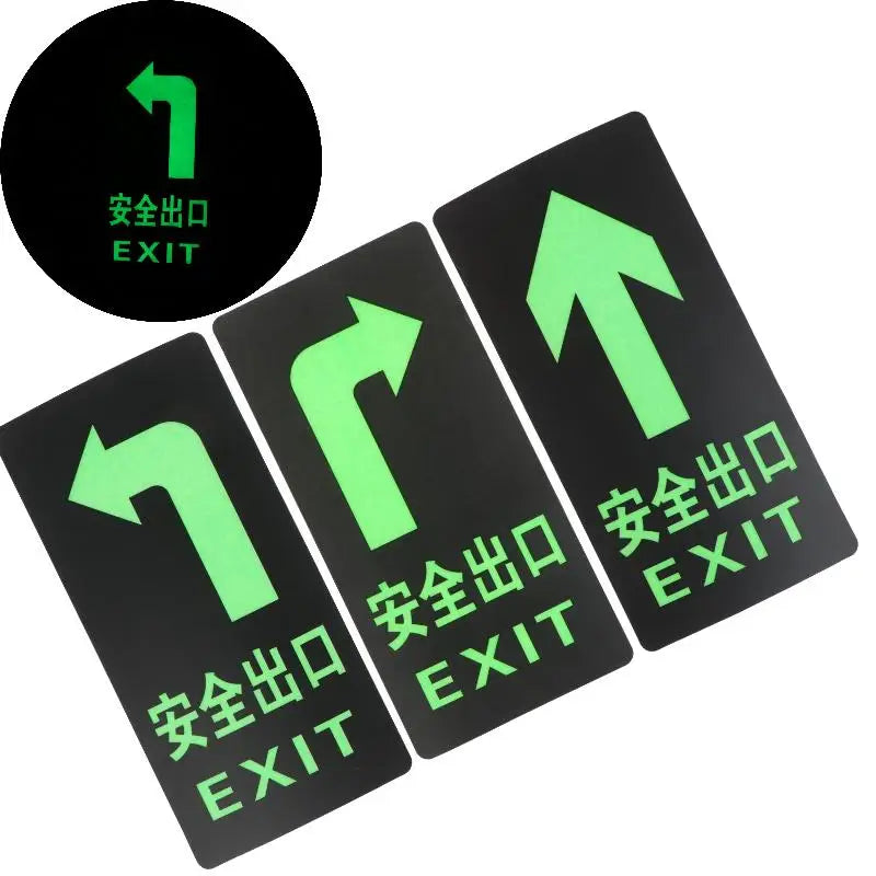 Glow in the Dark Exit Floor Stickers – Evacuation Signs 2/6 Pack
