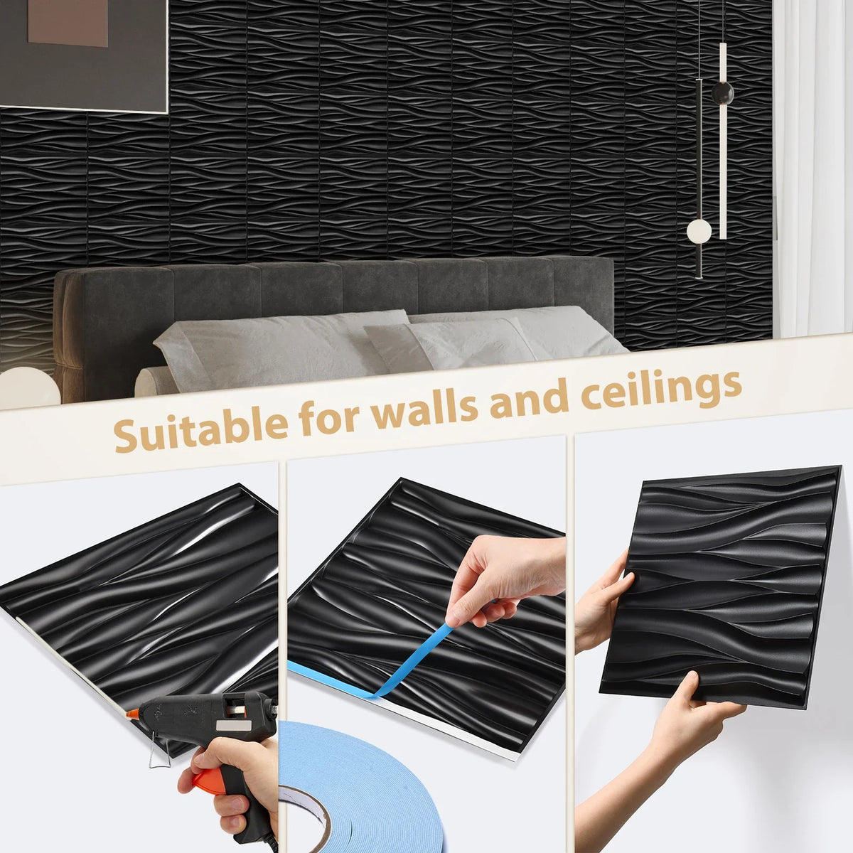 20 3D Pvc Wall Panels Indoor Decoration Living Room Hall Bedroom
