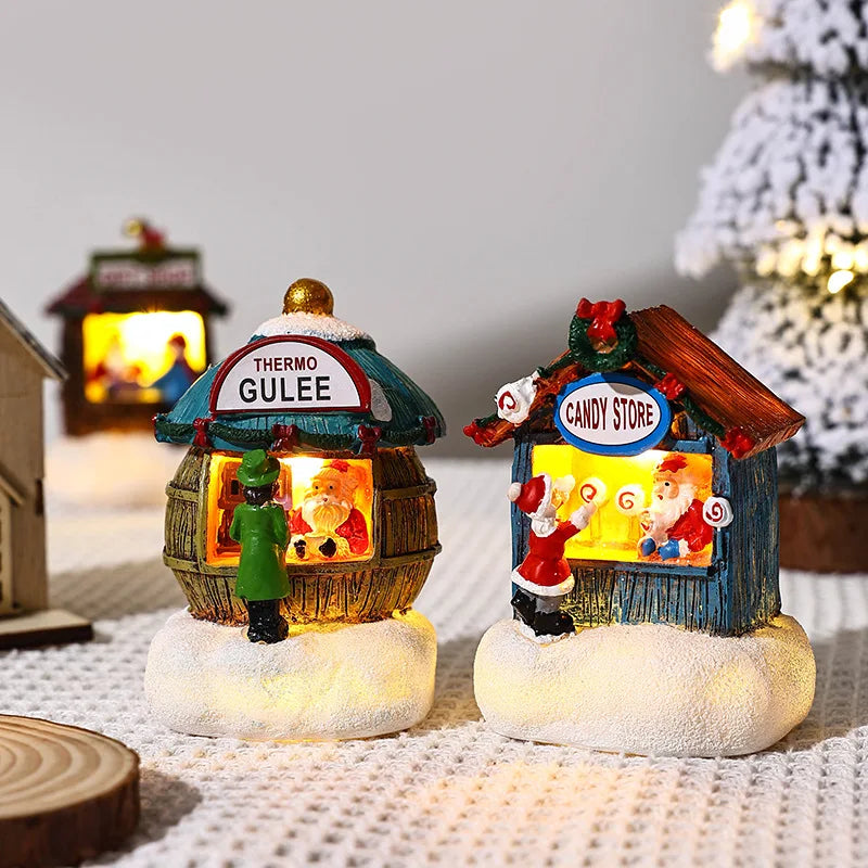 Christmas Resin Santa Village Micro Landscape Desktop Ornament