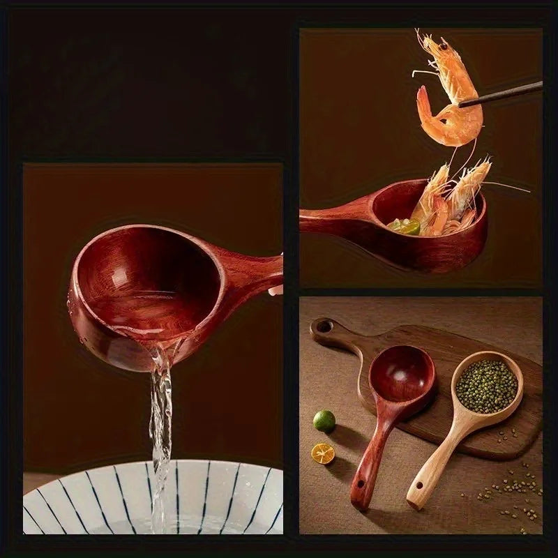 Large Wooden Kitchen Spoon Soup Ladle Multipurpose Cooking Serving