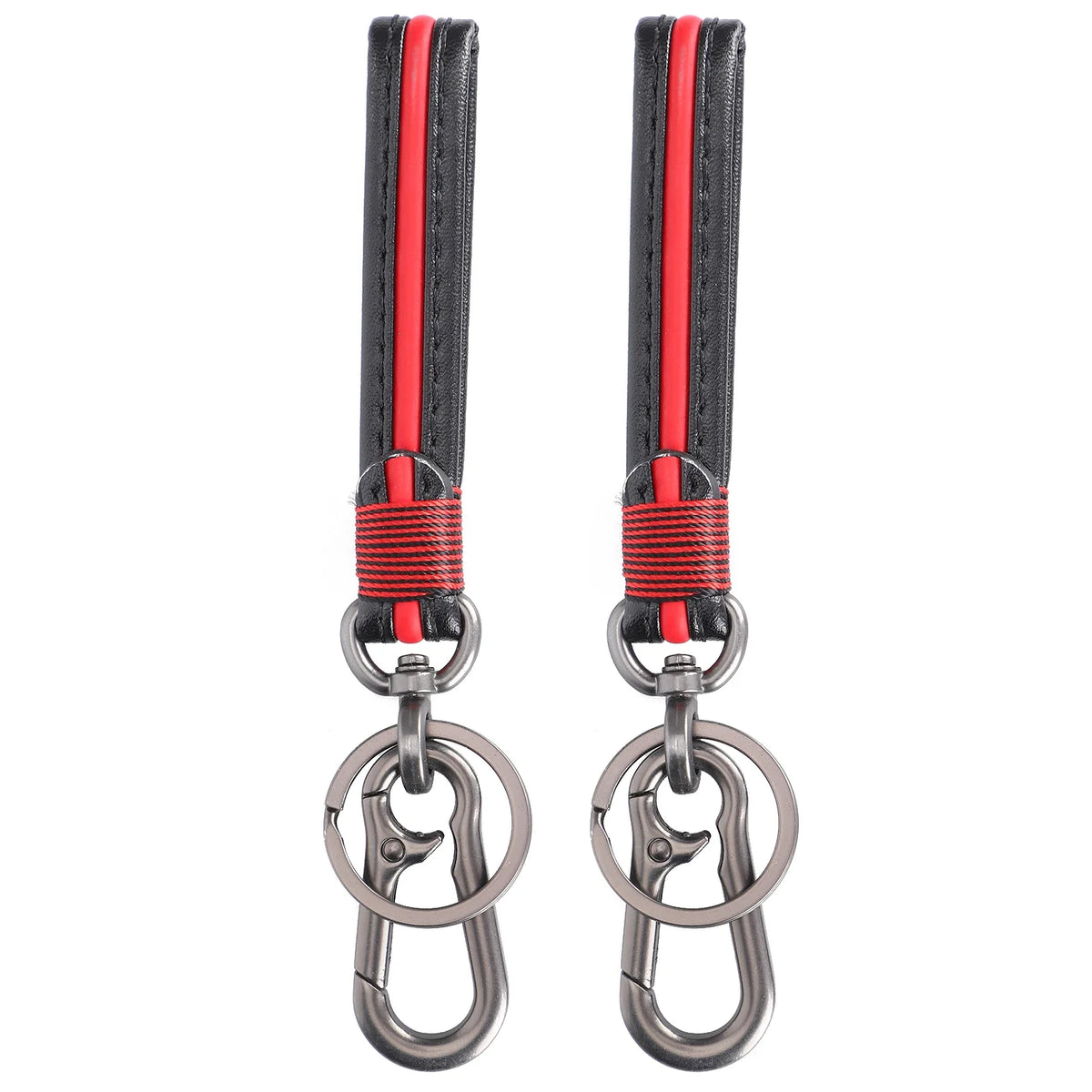 Key Chain Pendant Hand Made Faux Leather Braided High-strength Alloy