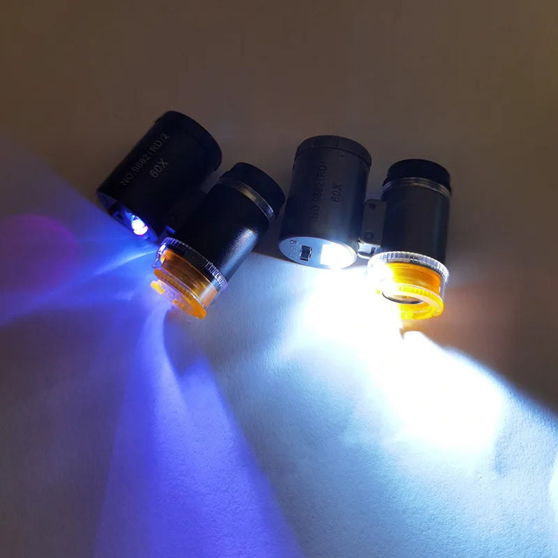 60X Mini LED UV Jeweller's Loupe – Portable Magnifying Glass