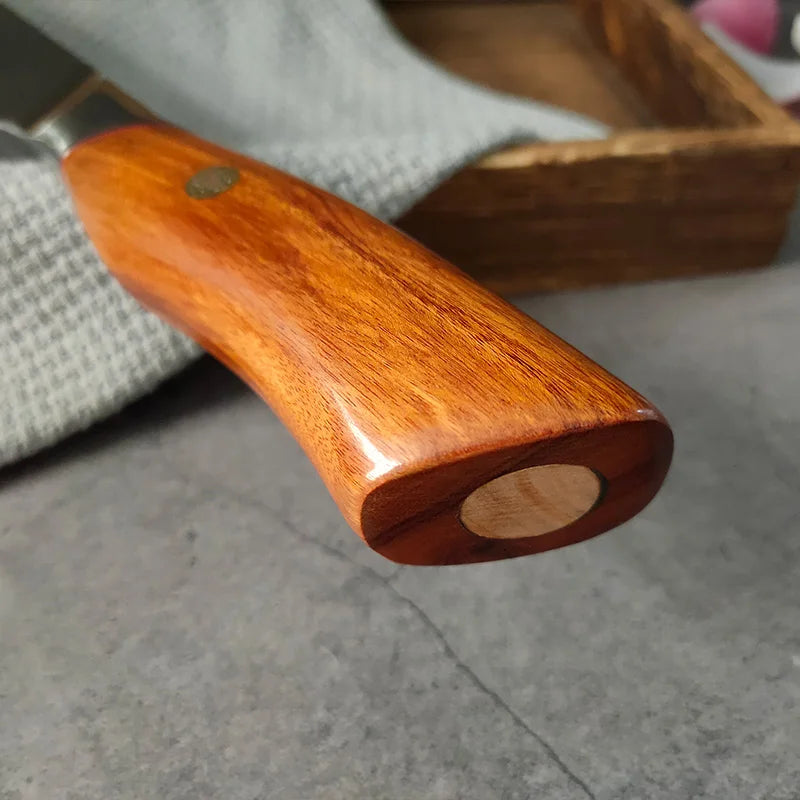 Damascus Steel Chef Knife – Sharp Wood Handle Kitchen Knife