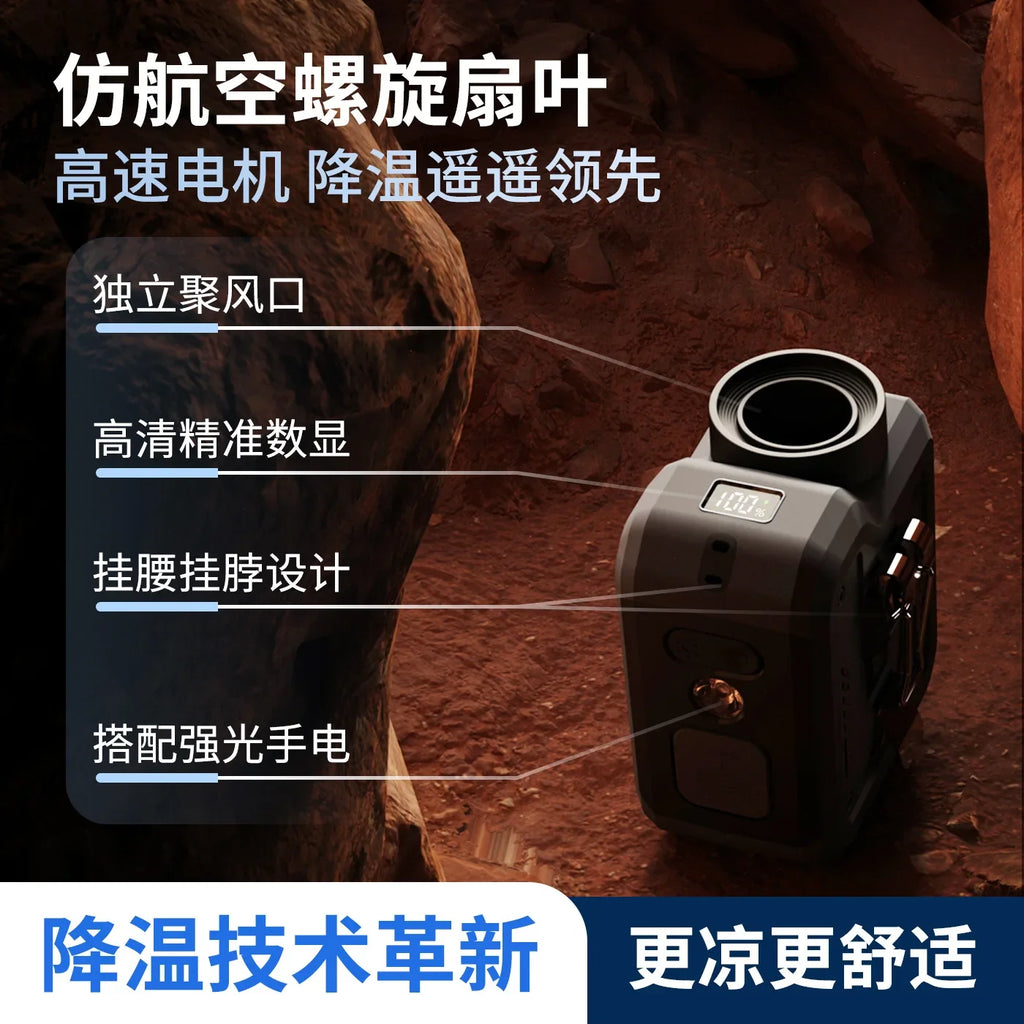 URGGU 10000mAh Portable Neck & Waist Fan – 4-Speed USB