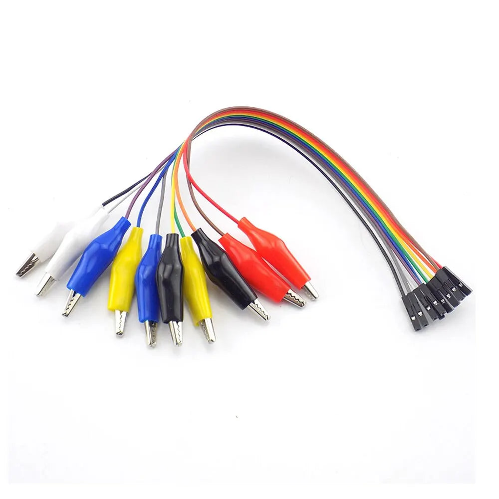 10pin Double End Alligator Clips Jump Wire Male Female Crocodile Clip
