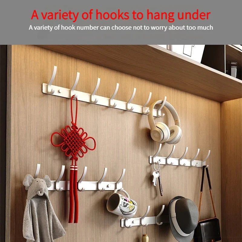 YUNJIEYA 6-Hook Aluminum Wall Hanger | Black White Gun Grey