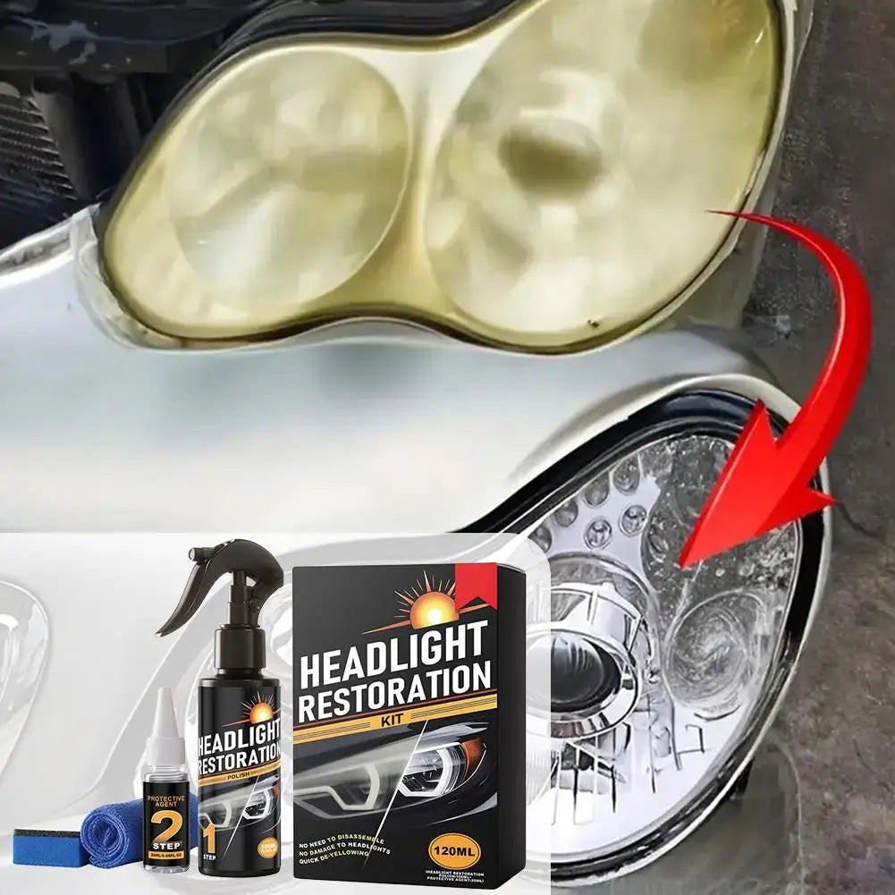 Auto Headlight Restoration Liquid 2-Step Car Polishing Cleaning Agent