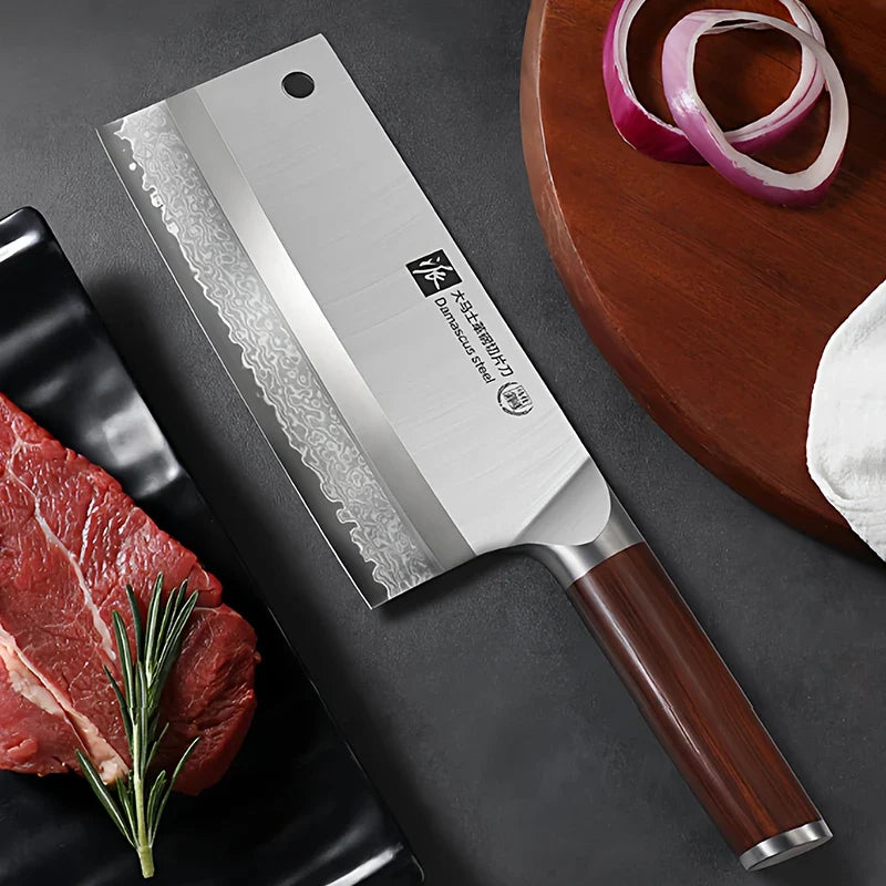 PLYS Damascus Steel Chef Knife – Sharp 18.5cm Slicing Knife