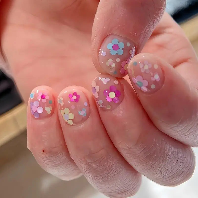 12-Grid Nail Glitter Set – Colorful Sequin & Sparkle Charms