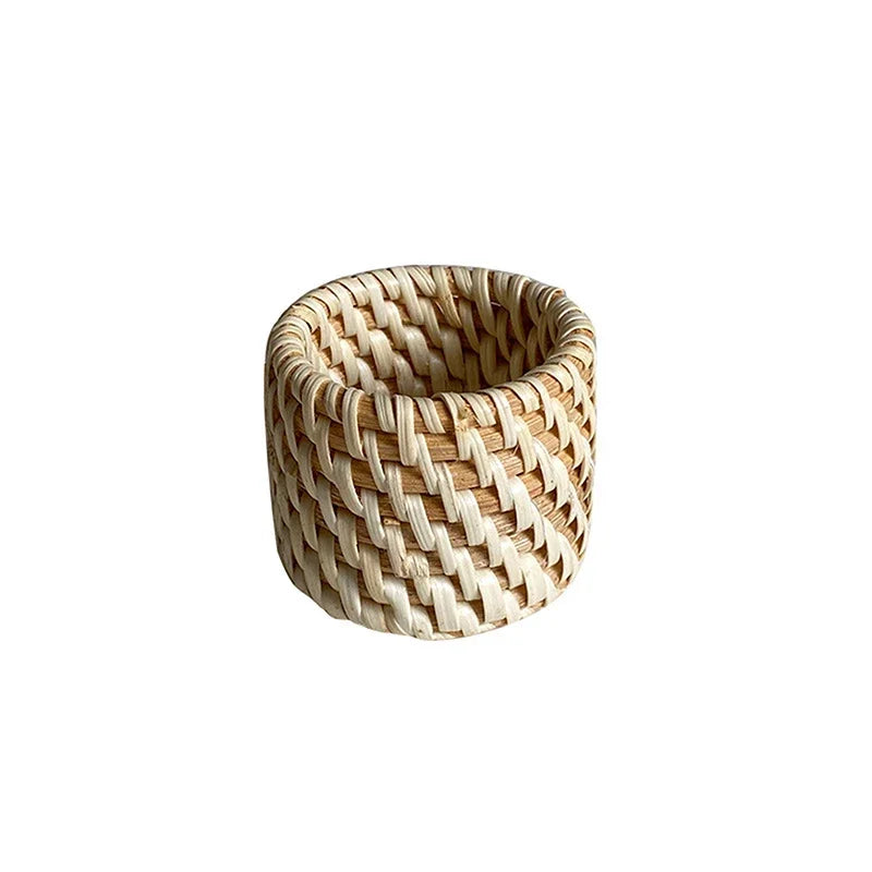 Handmade Rattan Napkin Rings | Rustic Woven Table Decor