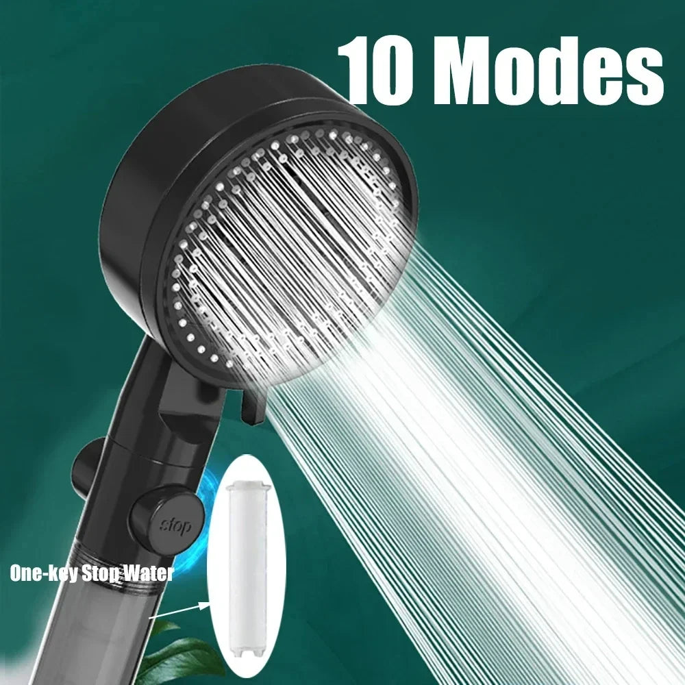 11-Piece Pressurized Handheld Shower Head Set | Water Saving