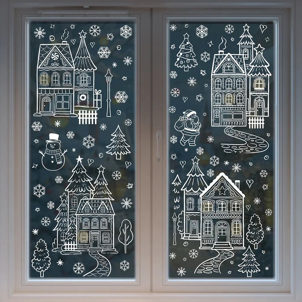 Vintage Snowman Christmas Window Clings & Wall Decals | DIY Xmas