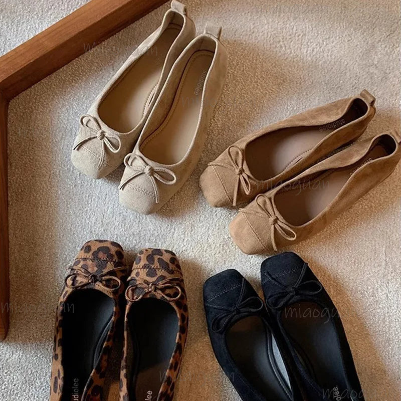 Japanese Bow Ballet Flats – Women's Retro Mary Jane Loafers