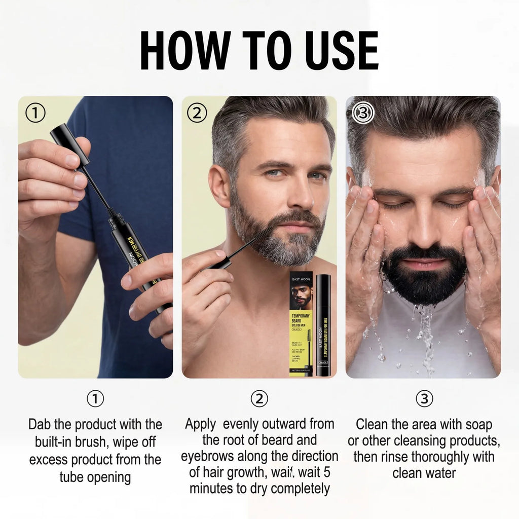 Black Beard Dye Pen for Men – Waterproof & Nourishing