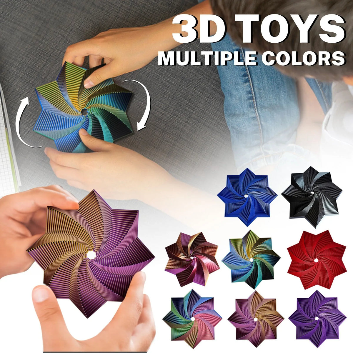 3D Printed Octagonal Fidget Toy – Geometric Sensory Spinner